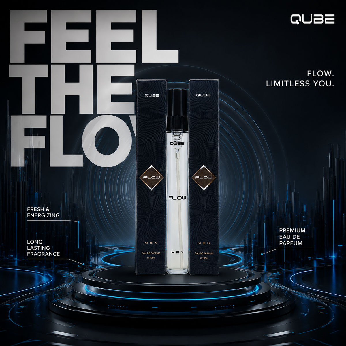 QUBE Flow Men Eau de Parfum 10ml